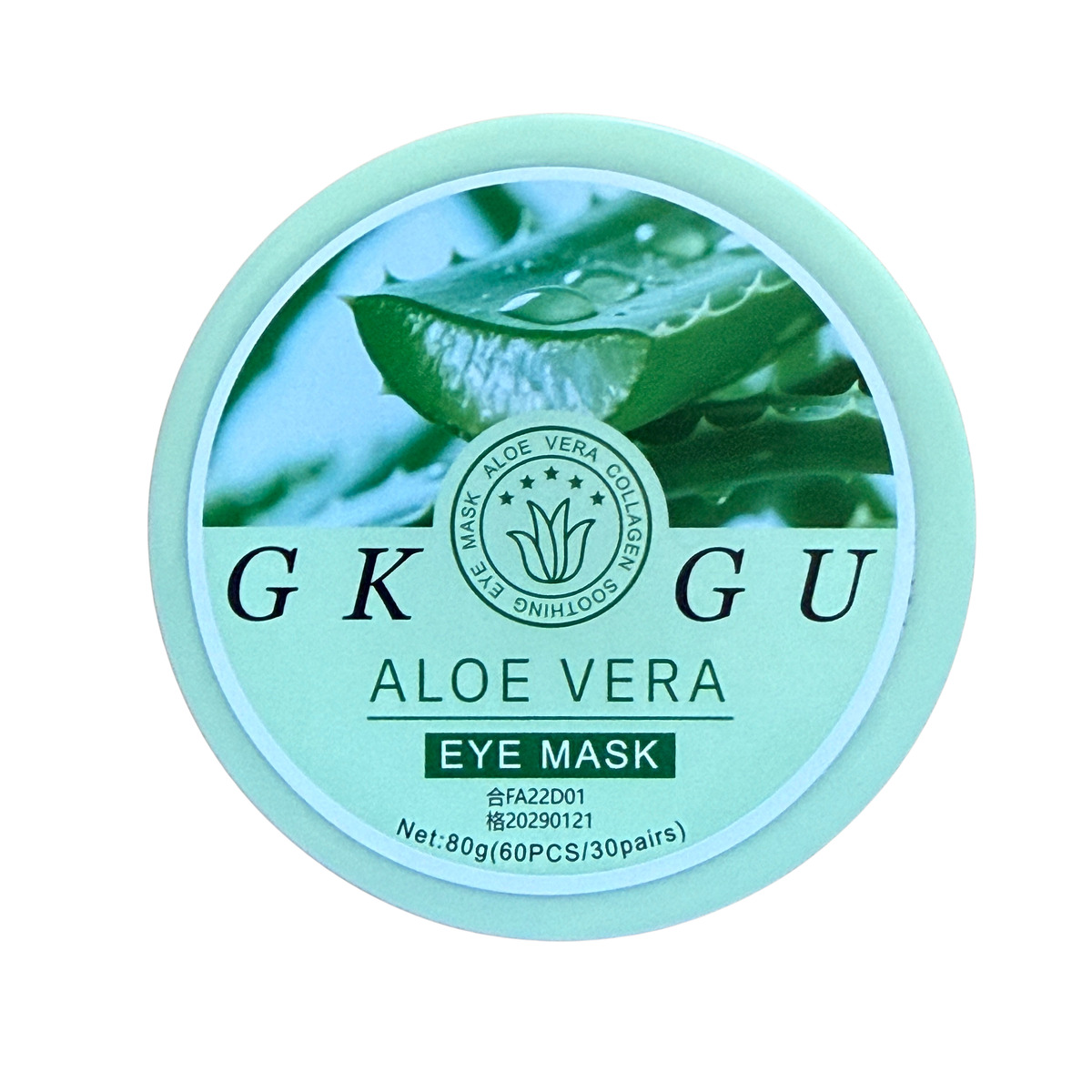 Pot de patchs yeux GKGU à l'aloe vera, 60 patchs